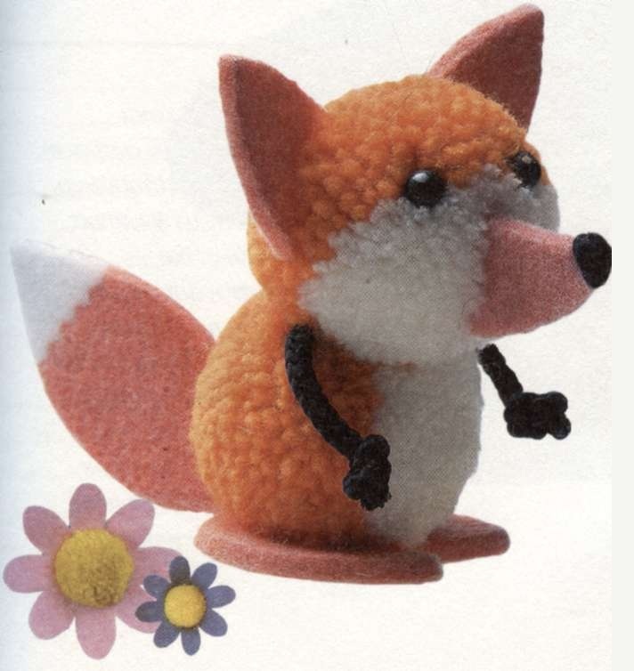 Fox from pompons and felt