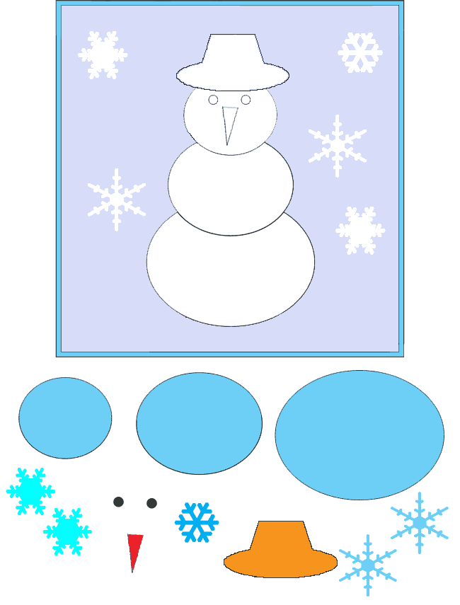 Аппликация снеговик