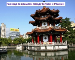 The difference in time between Moscow, the cities of Russia and China. What cities of China are in the same time zone?