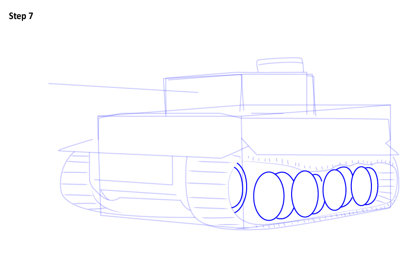 Рисуем колеса танка