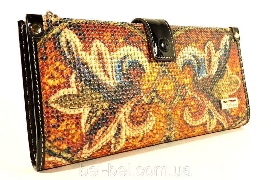 Variant of a bright leather wallet as a gift for a girl