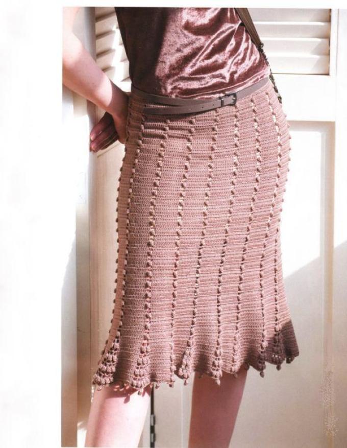 Оригинальный вариант юбки для женщин спицами