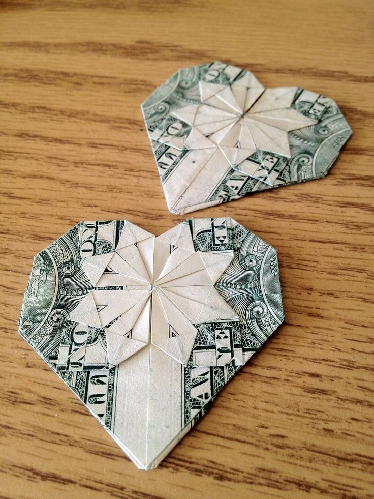 Money hearts can be decorated with something else