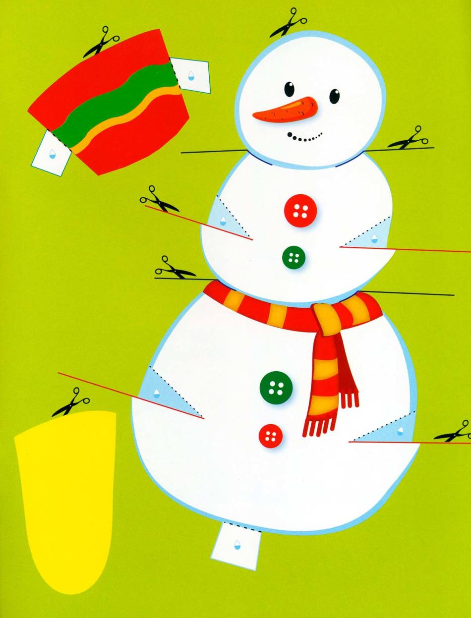 Снеговик цветной снеговик из бумаги