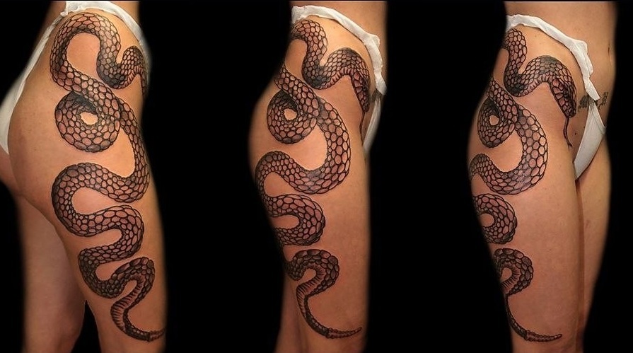 Татуировка змея: значение для женщин, фото.