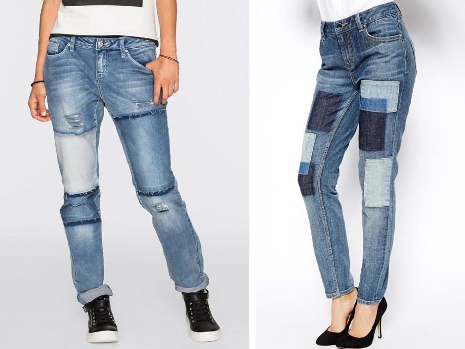 Заплатки на рваных джинсах