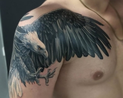 خال کوبی عقاب برای دختران ، زن و مرد چه معنی دارد؟ Eagle Tattoo: مکان ، انواع ، طرح ها ، عکس ها چه خال کوبی با یک خال کوبی Eagle ترکیب می شوند؟