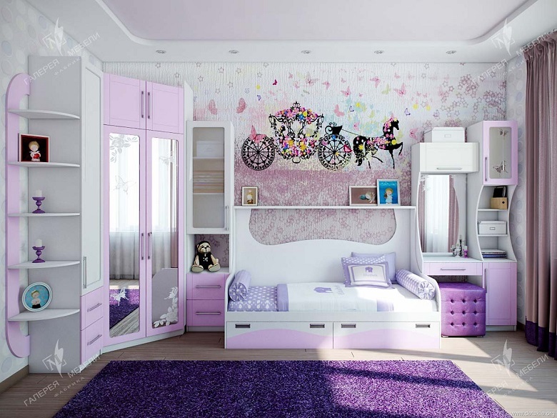 Organization of a children's room for a girl
