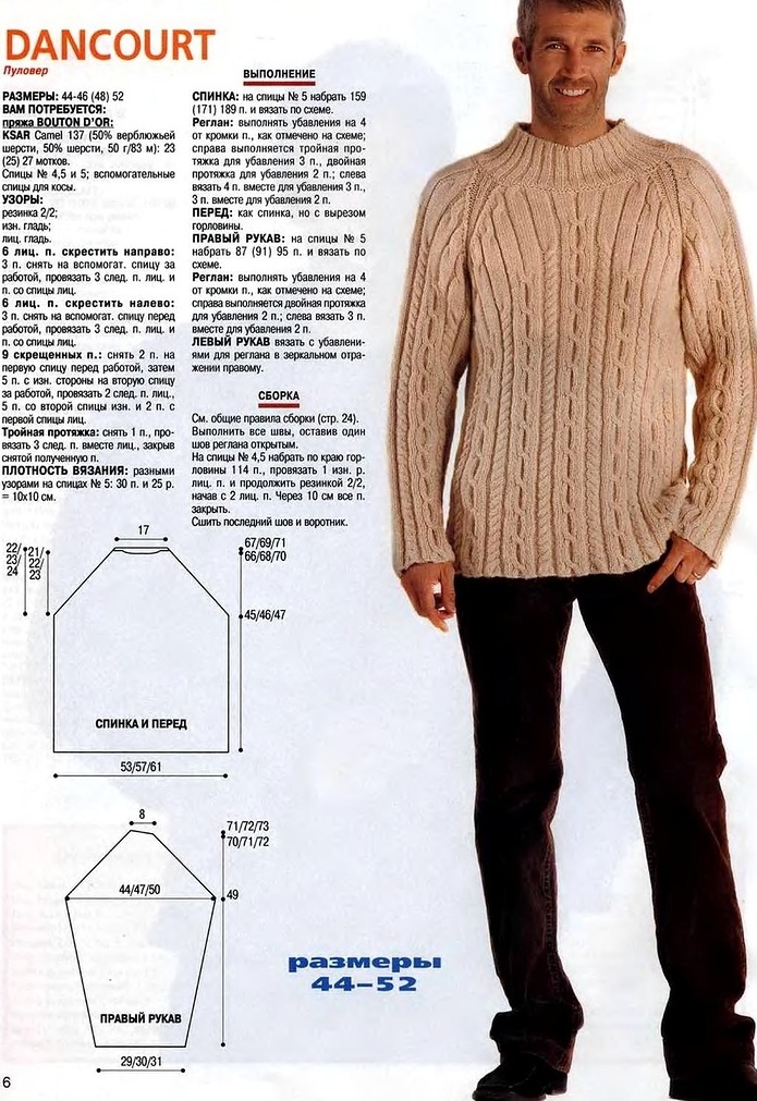 Вяжем мужской свитер с оленями: жаккардовый узор