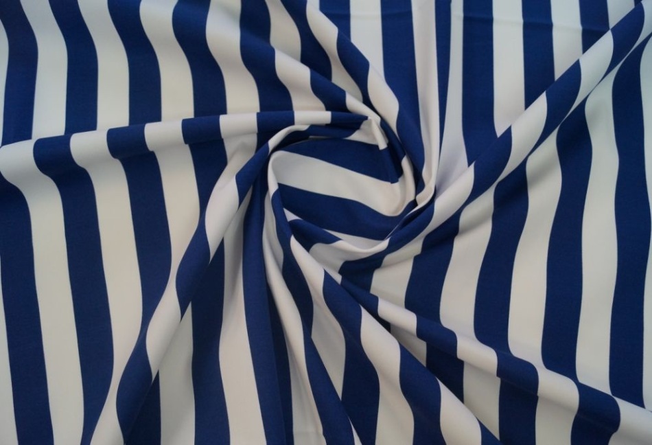Cotton -white stained in a blue -white strip - excellent material for sewing summer women's trousers