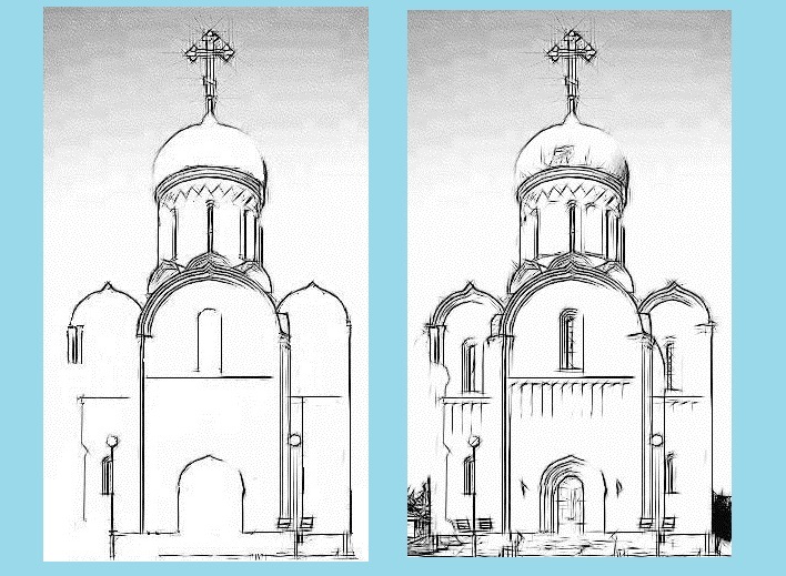 Как нарисовать старинную церковь, храм, собор карандашом поэтапно?