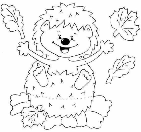 Hedgehog: drawing for children No. 4