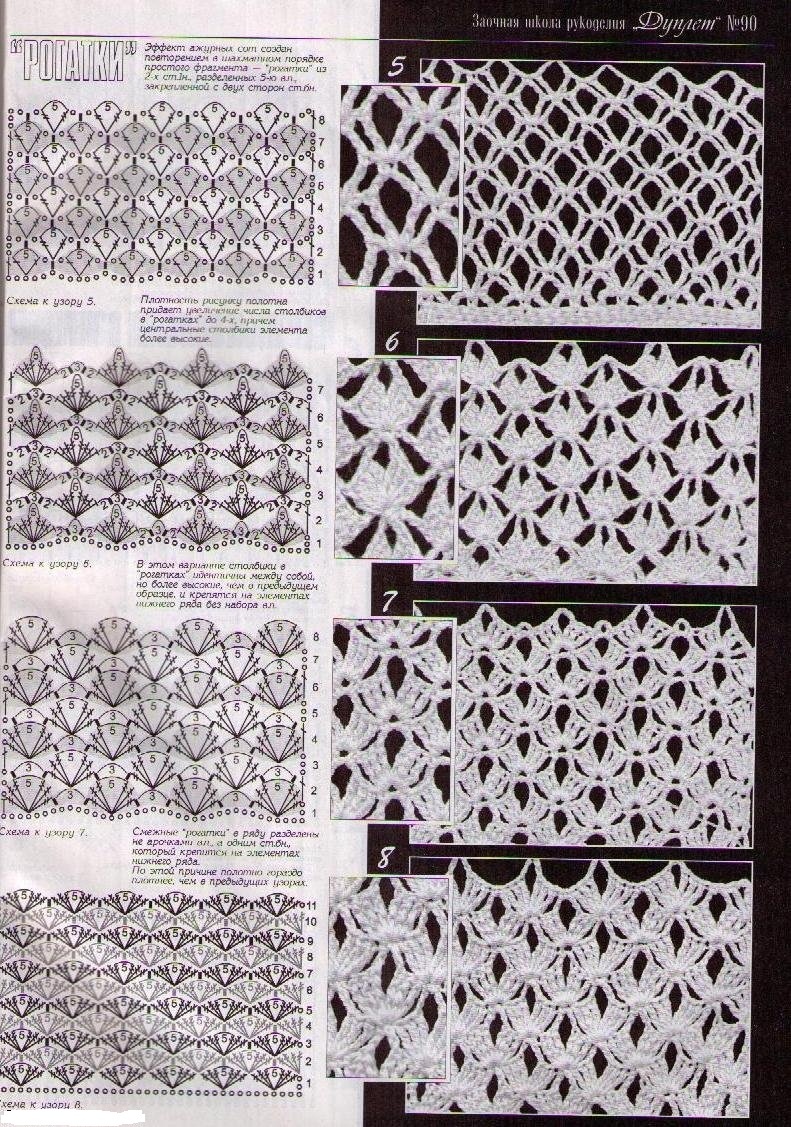 Connection schemes for the motives of Irish lace Crochet for beginners, example 4