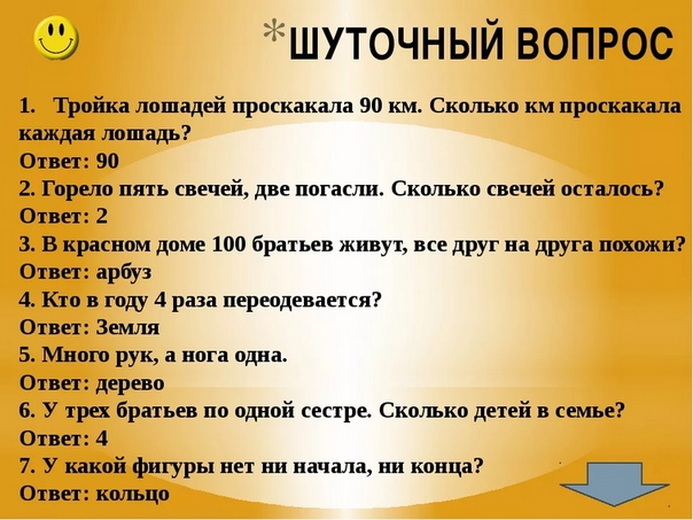 Вопросы для викторины