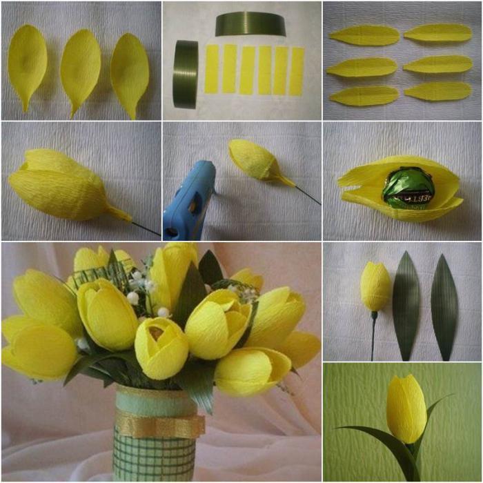 How to make a tulip flower from fortress paper?