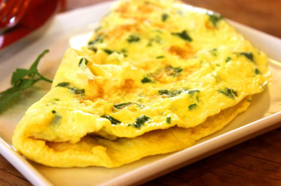 Omelet with egg powder