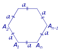 Formule per il lato del perimetro dell'area dell'angolo N corretto