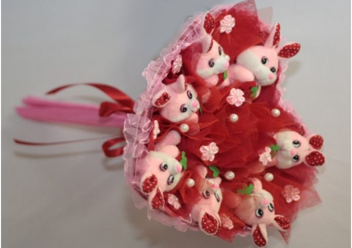 Wedding bouquet of soft toys
