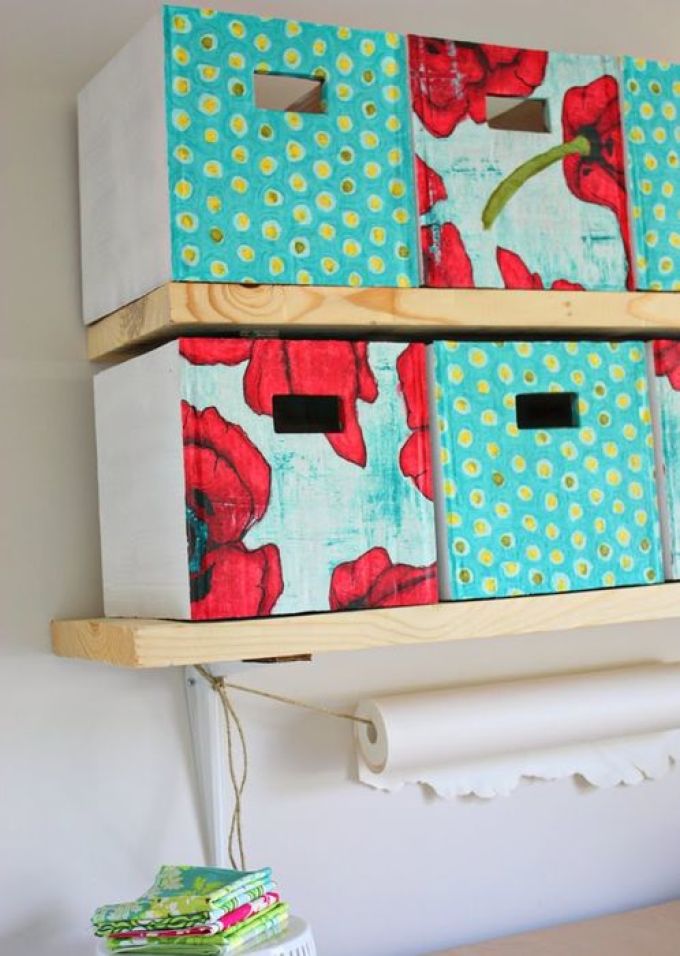 Beautiful storage boxes of cardboard with handles