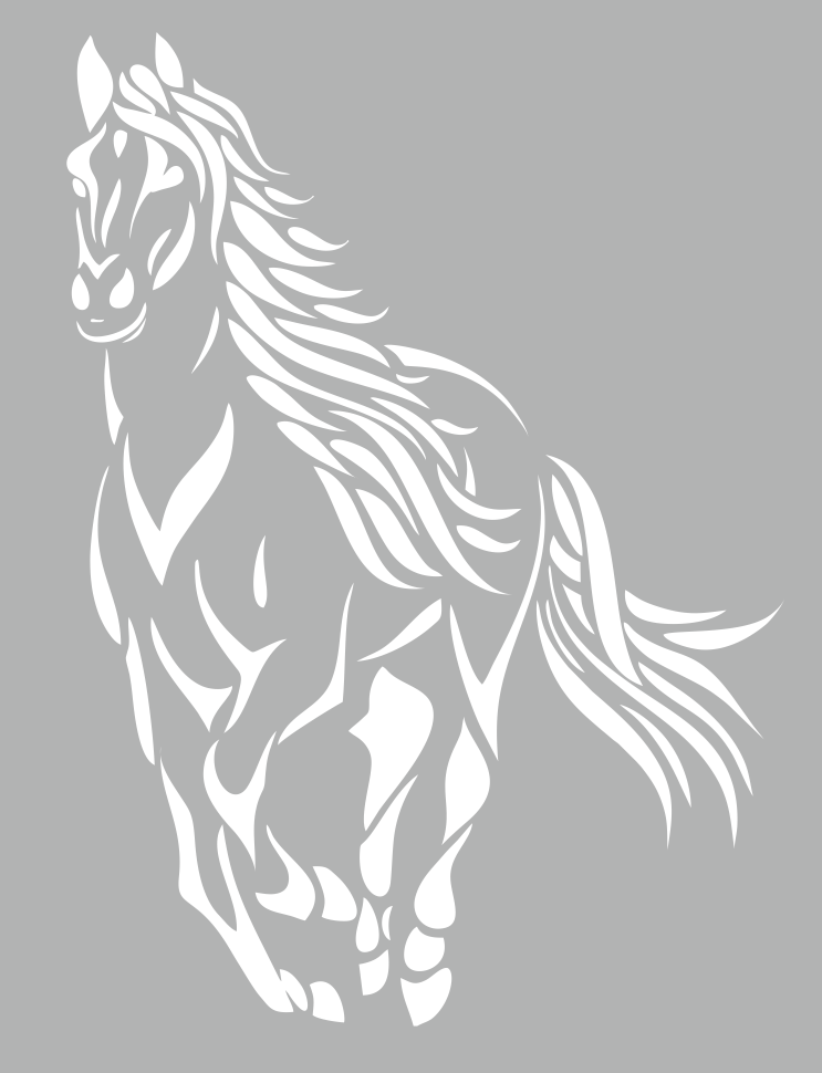 Kuda - stensil untuk menggambar