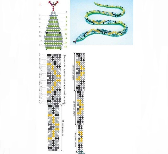 Snow -bead weaving scheme from beads