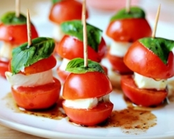 Beautiful festive canapes. Recipes of sandwiches for canapes on the festive table. A photo