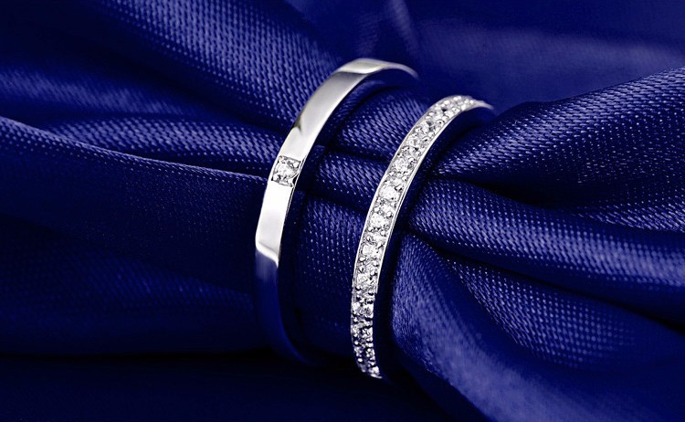 Обручальные женские и мужские серебряные кольца с камнями на алиэкспресс