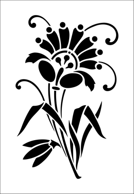 Paper flowers stencil - print