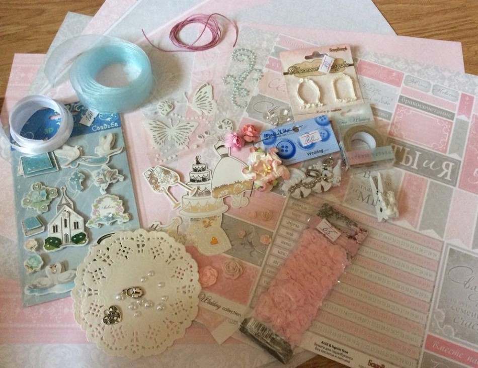 Set for a book in scrapbooking technique