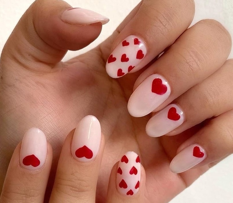 Stylish manicure for lovers Day