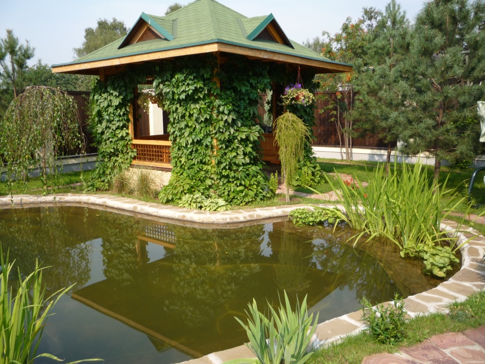 Artificial reservoir near the gazebo