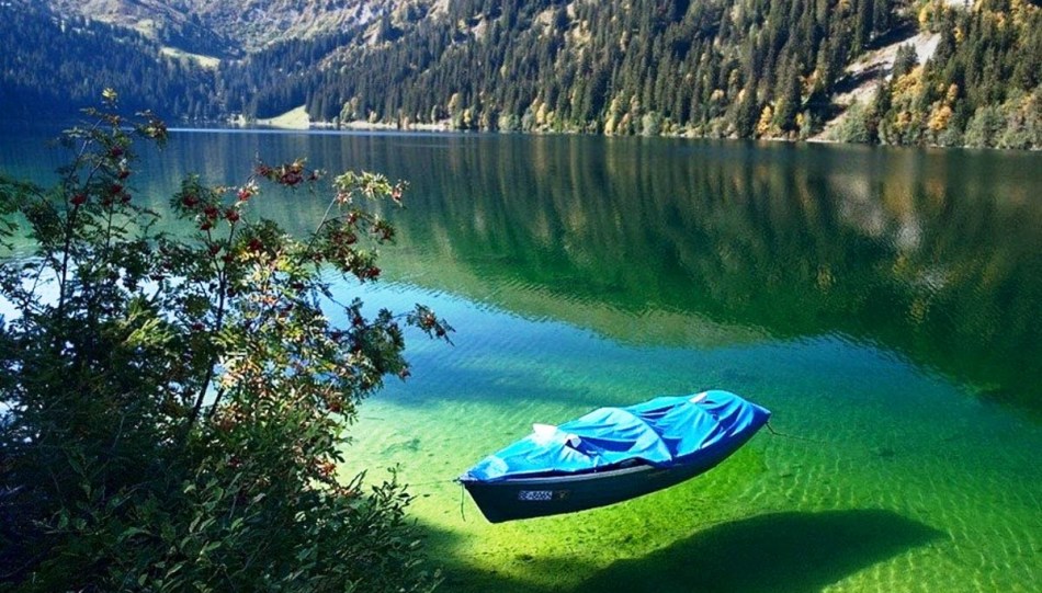 Lake Koenigzee, Bavorsko, Nemecko