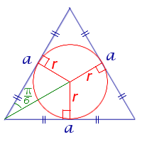 Formule per il lato del perimetro dell'area del triangolo corretto