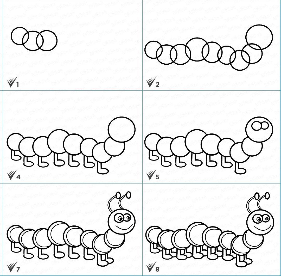 วิธีการวาดตัวหนอนด้วยดินสอ - โครงการ