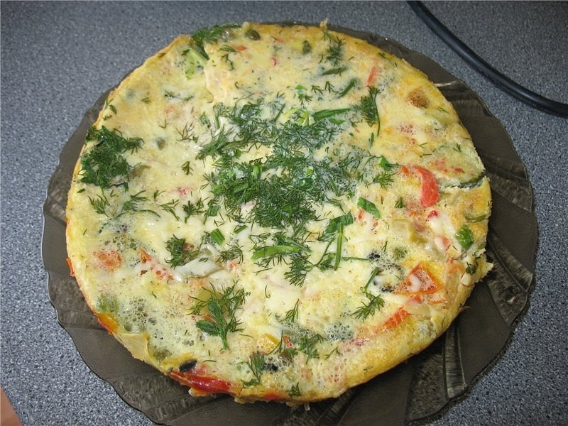 Omlet with frozen vegetables