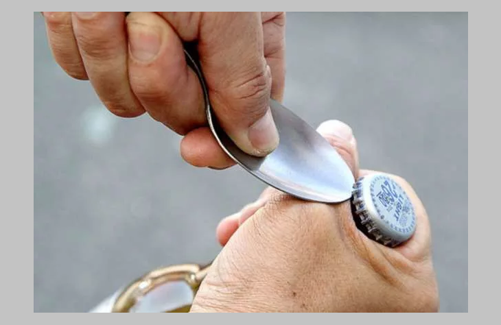 The bottle can be opened without an opener with a spoon