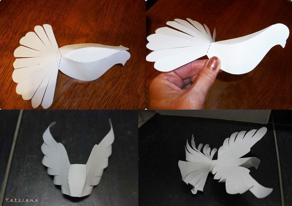 Dove of the world from paper