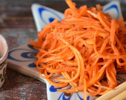 Pumpkin en coréen: une recette rapide, avec des carottes, avec des légumes assortis, du jus d'orange, avec des champignons, avec des graines de lin, des graines de sésame, des méthodes de tournesol de préparation à la maison