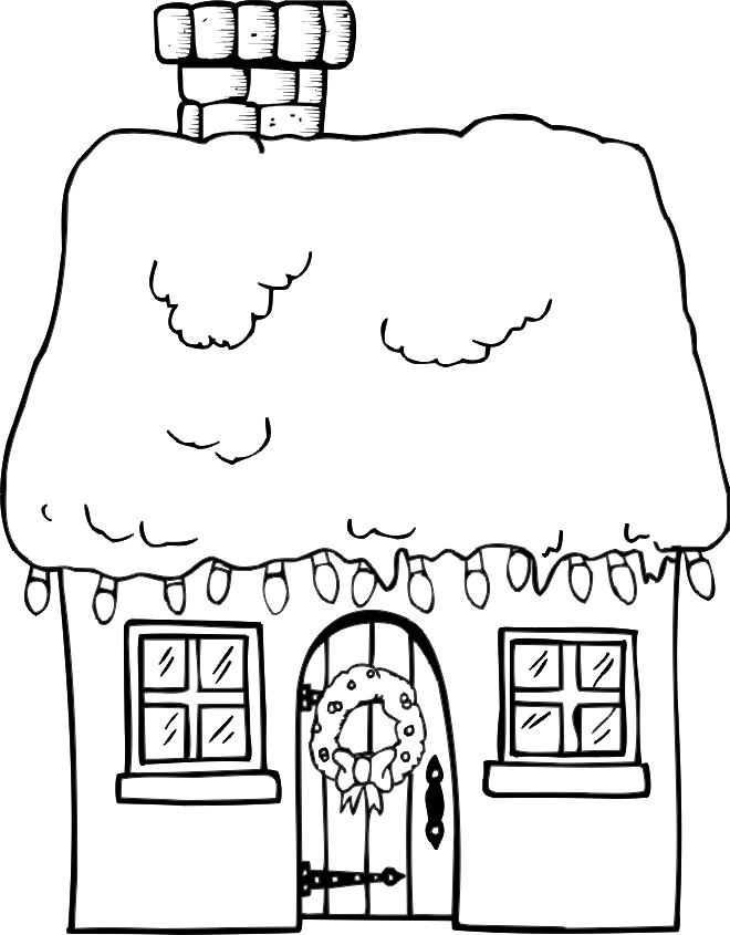 Зимние домики в снегу