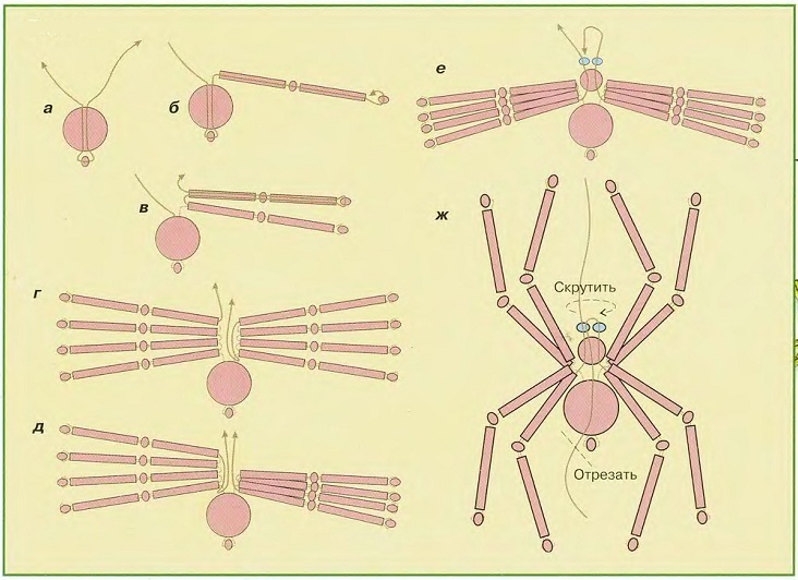 How to make a spider out of beads?