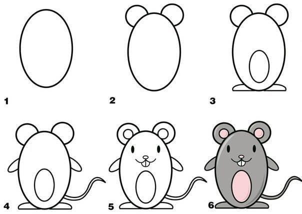 Мышка рисунок для начинающих