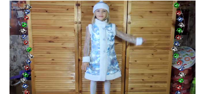 Karnevalski kostum Snegurochka za dekleta 4, 5, 6, 7, 8 let