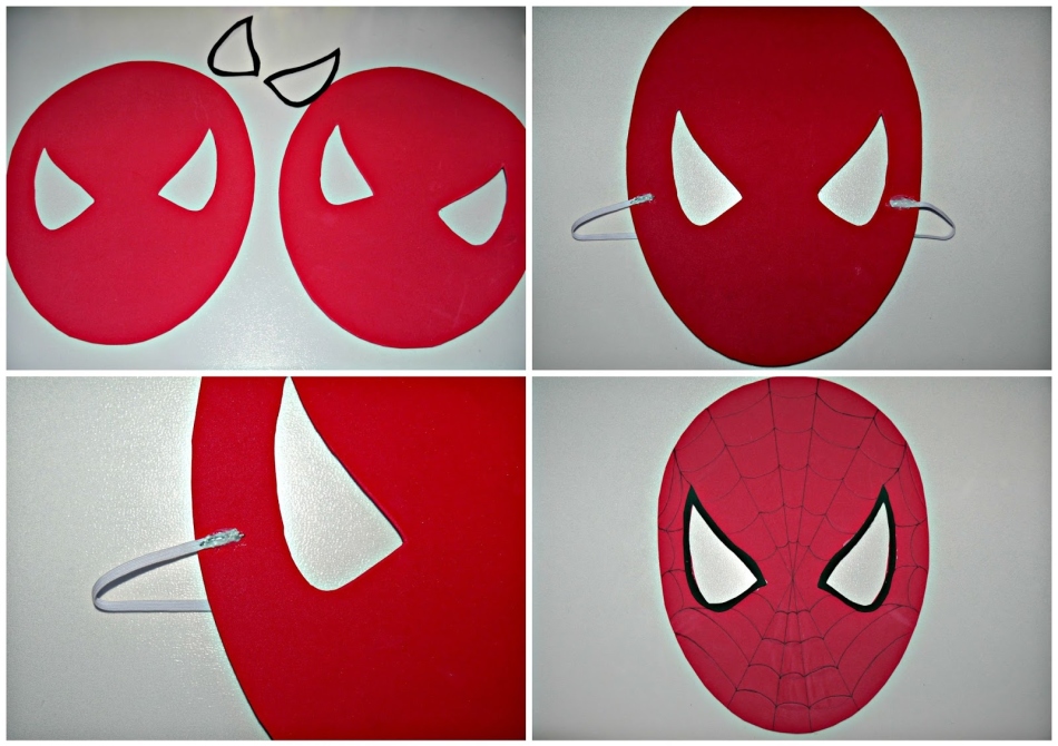 Картонная маска человека-паука