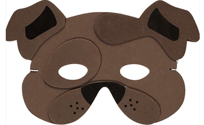 Masque de carnaval d'un chien en feutre