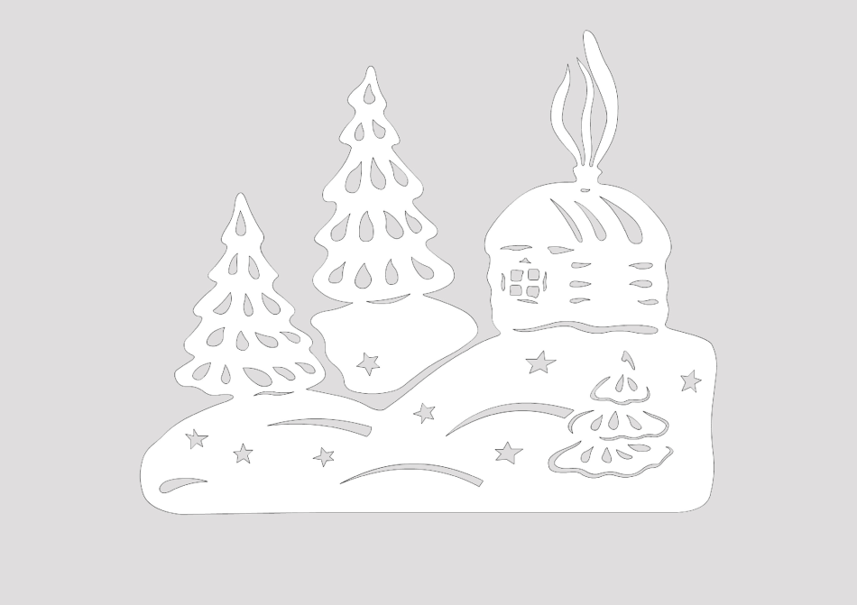 Okrožna hiša s snežnimi posnetki