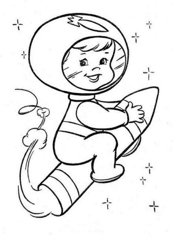 Космос, космонавты - трафареты для детей, шаблон