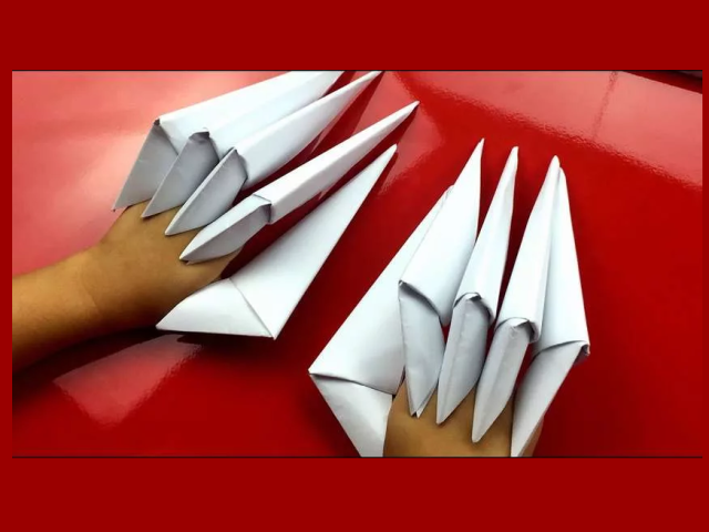 How to make paper claws out of paper: origami, video