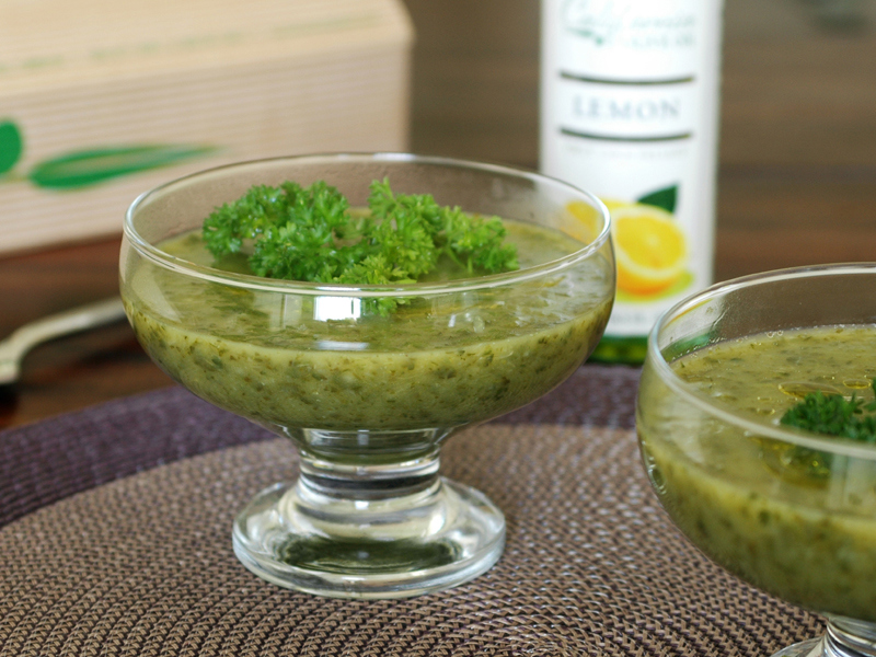 Parsley in milk.