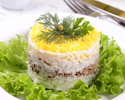 Mimosa salad: ingredients and a step -by -step classic recipe with canned layers in order. How to make a delicious mimosa salad with pink salmon, sardine, saira, tuna, sprats, weakly salted salmon, mackerel, chicken, cod liver, crab sticks: recipes