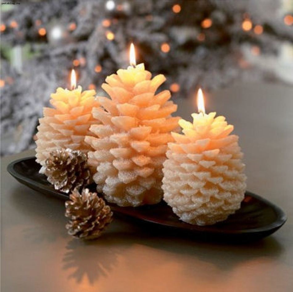 Рождественские свечи-шишки
